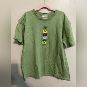 Vintage Y2K Nike Butterfly Shirt “Take it Outside” Green Silver Tag USA